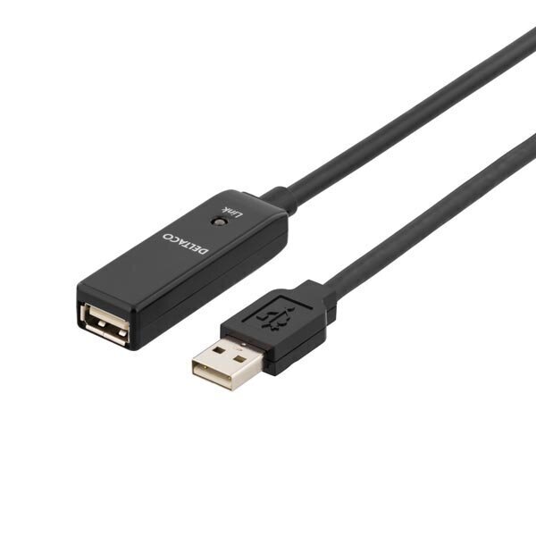 Deltaco USB2-EX10M, USB 2.0, 10m hinta ja tiedot | Kaapelit ja adapterit | hobbyhall.fi