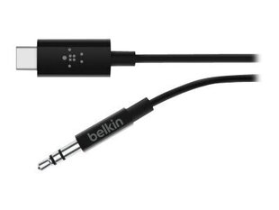 Belkin F7U079bt06-BLK, USB Type-C to 3.5 mm, 1.8 m hinta ja tiedot | Kaapelit ja adapterit | hobbyhall.fi