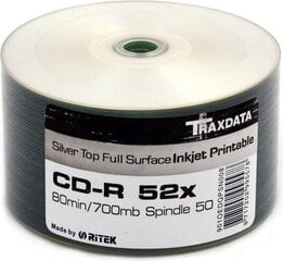 CD Traxdata CD-R 700 MB 50 kpl hinta ja tiedot | Vinyylilevyt, CD-levyt, DVD-levyt | hobbyhall.fi