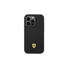 Ferrari case for iPhone 14 Pro Max 6,7" FEHCP14XSIBBK black hardcase Silicone Metal Logo hinta ja tiedot | Puhelimen kuoret ja kotelot | hobbyhall.fi