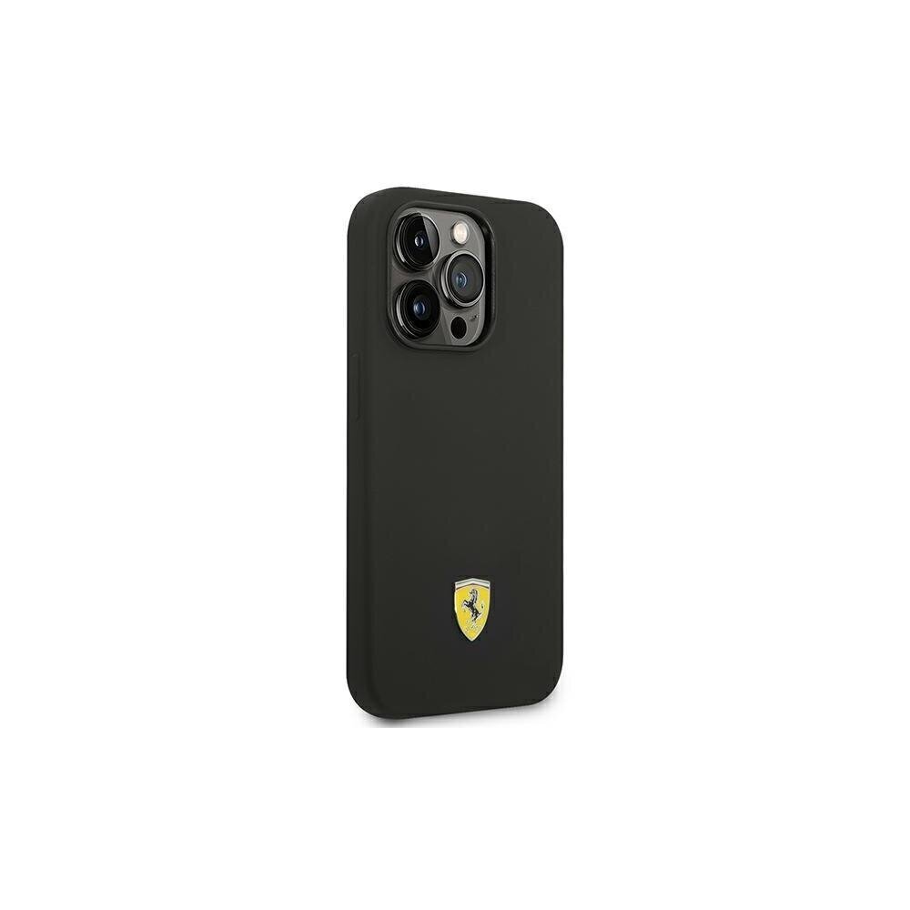 Ferrari case for iPhone 14 Pro Max 6,7" FEHCP14XSIBBK black hardcase Silicone Metal Logo hinta ja tiedot | Puhelimen kuoret ja kotelot | hobbyhall.fi