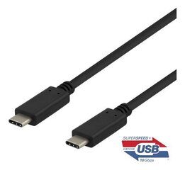 Deltaco USBC-1402, USB-C, 1m hinta ja tiedot | Kaapelit ja adapterit | hobbyhall.fi