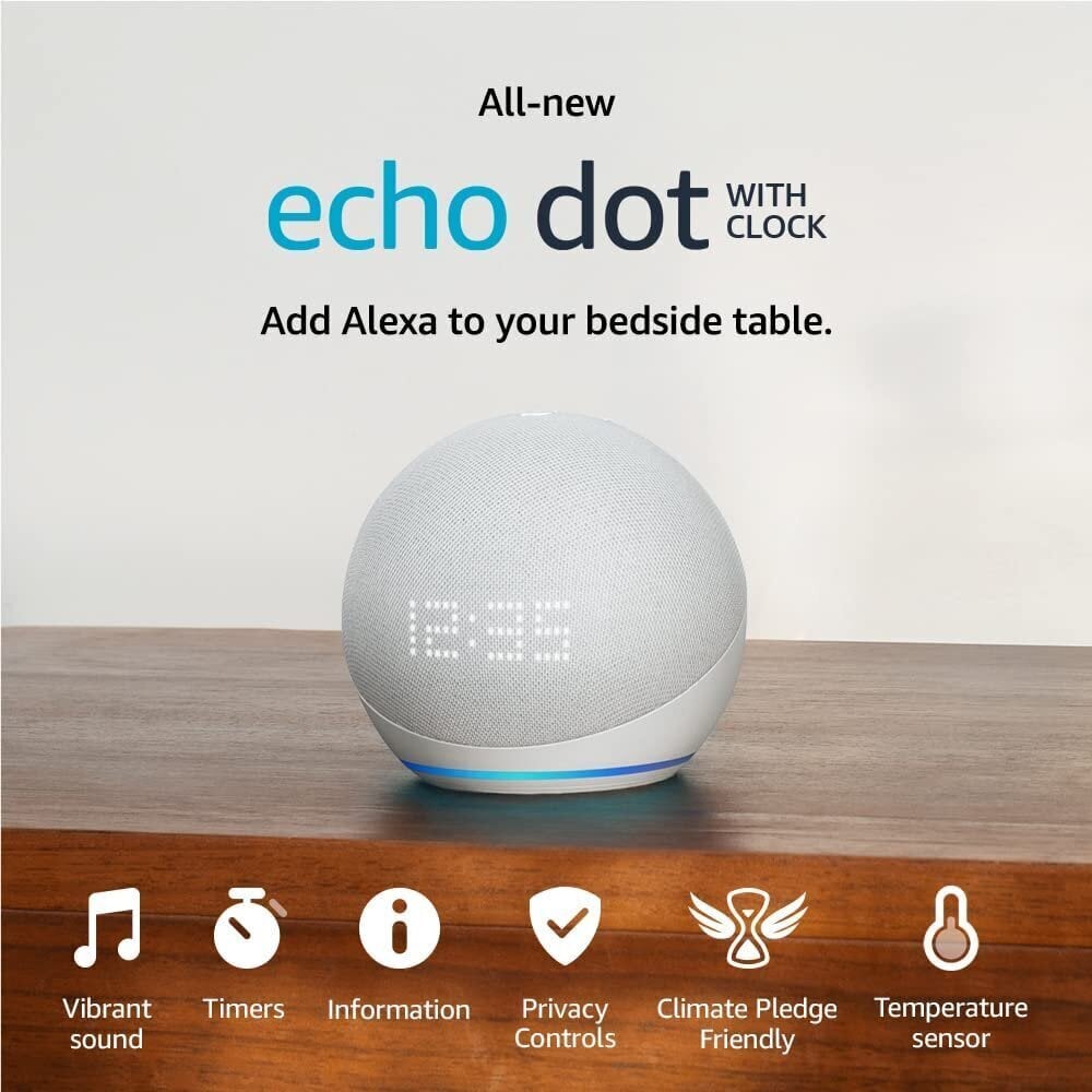 Echo dot 5 Watch White hinta ja tiedot | Kaiuttimet | hobbyhall.fi