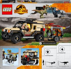 76951 LEGO® Jurassic World Pyroraptor ja dilophosaurus kuljetus hinta ja tiedot | LEGOT ja rakennuslelut | hobbyhall.fi
