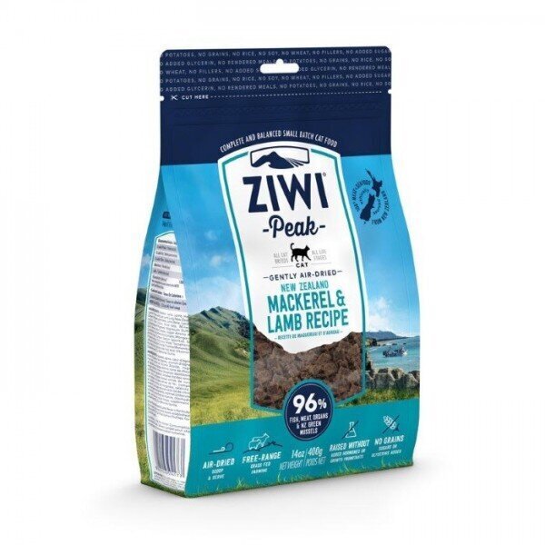 Ziwi Peak Air-Dried Mackerel & Lamb täysruoka kissoille 400g hinta ja tiedot | Kissan kuivaruoka | hobbyhall.fi