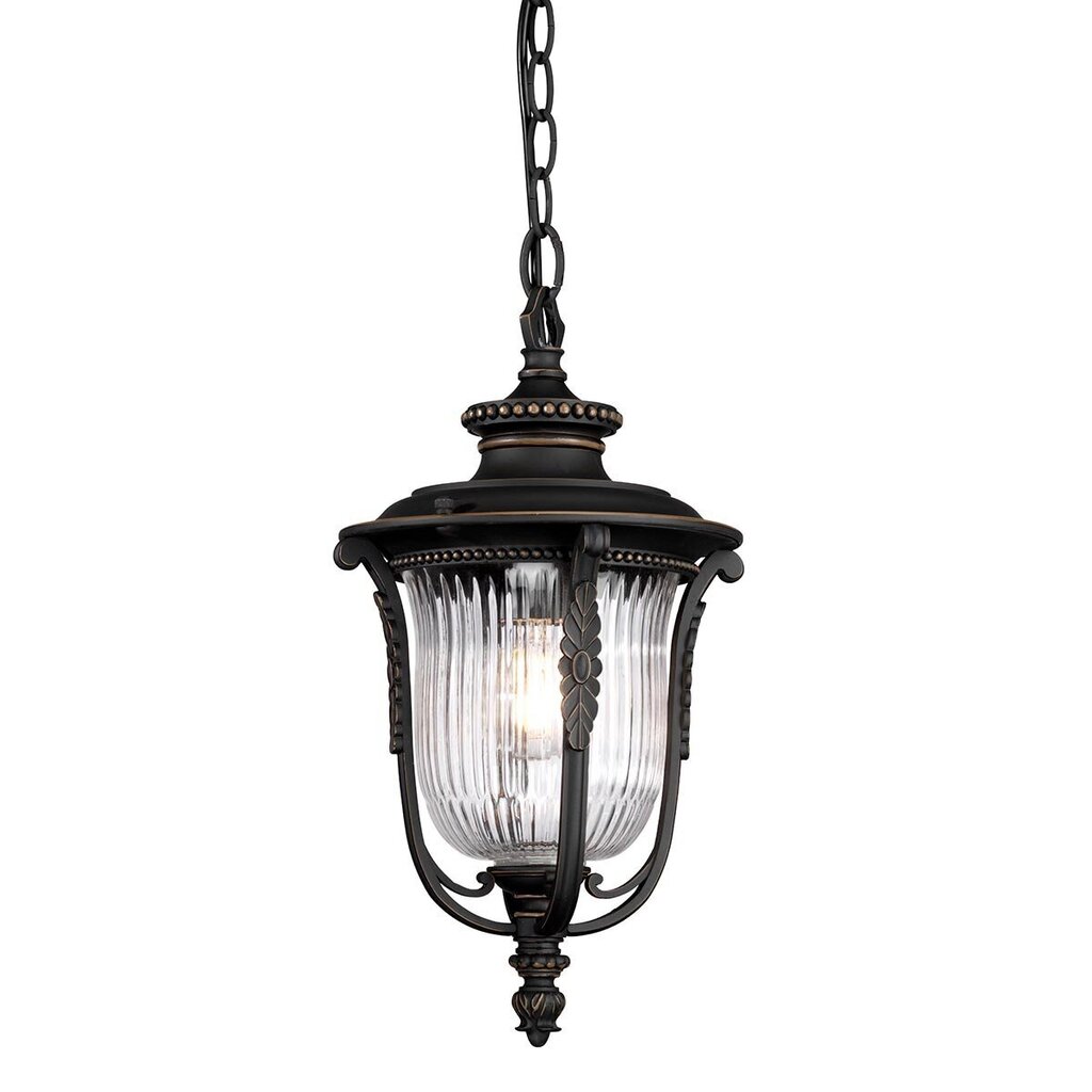 Elstead Lighting Luverne KL-LUVERNE8-M -ulkoriippuvalaisin, 22,9 x 22,9 x 44 cm, E27, ruskea / musta / kirkas läpinäkyvä hinta ja tiedot | Puutarha- ja ulkovalot | hobbyhall.fi