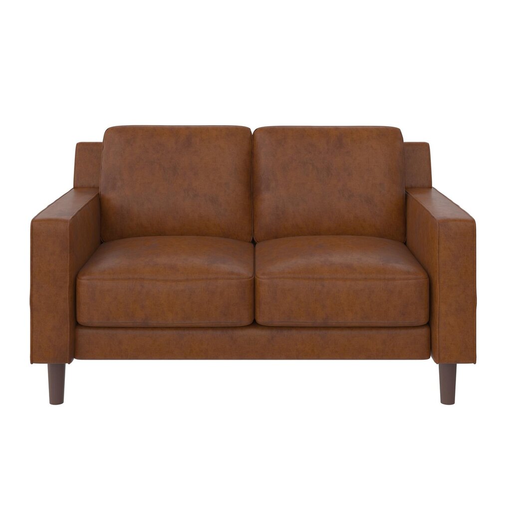 Brynn Loveseat -sohva, 140 x 84 x 80 cm, ruskea hinta ja tiedot | Sohvat ja vuodesohvat | hobbyhall.fi