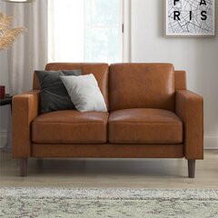 Brynn Loveseat -sohva, 140 x 84 x 80 cm, ruskea hinta ja tiedot | Sohvat ja vuodesohvat | hobbyhall.fi