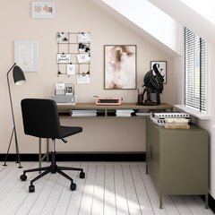 Queer Eye Bradford -kirjoituspöytä, 76 x 152 x 51 cm, vihreä hinta ja tiedot | Tietokonepöydät ja työpöydät | hobbyhall.fi