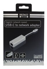 Verkkosovitin Deltaco Prime USBC-1077, RJ45/USB-C hinta ja tiedot | Kaapelit ja adapterit | hobbyhall.fi