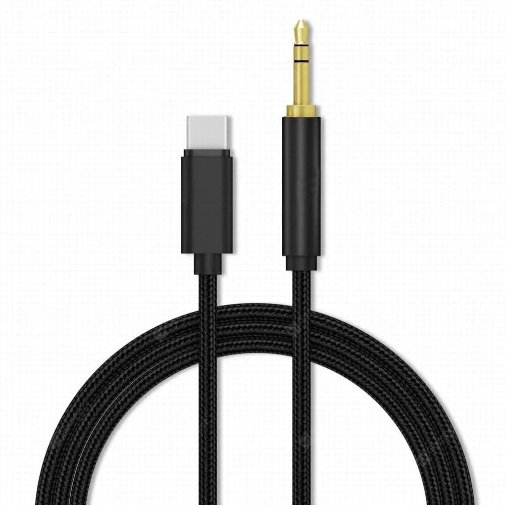 Kaapeli Mocco Textile Premium AUX / USB-C -> 3,5 mm , 1m, musta hinta ja tiedot | Kaapelit ja adapterit | hobbyhall.fi