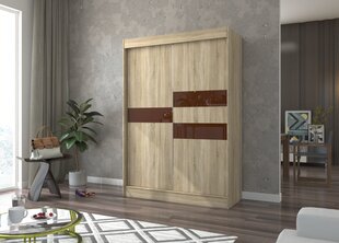 Adrk Furniture Batia, Vaatekaappi 150 cm, tammi/tummanruskea hinta ja tiedot | Kaapit | hobbyhall.fi
