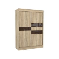 Adrk Furniture Batia, Vaatekaappi 150 cm, tammi/tummanruskea hinta ja tiedot | Kaapit | hobbyhall.fi