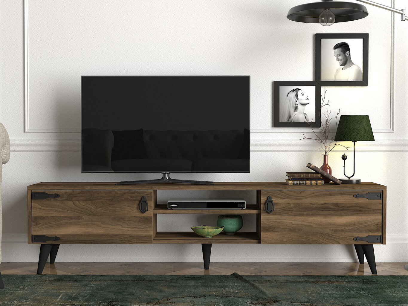 Kalune Design Anthes 2, TV-taso, ruskea/musta hinta ja tiedot | TV-tasot | hobbyhall.fi