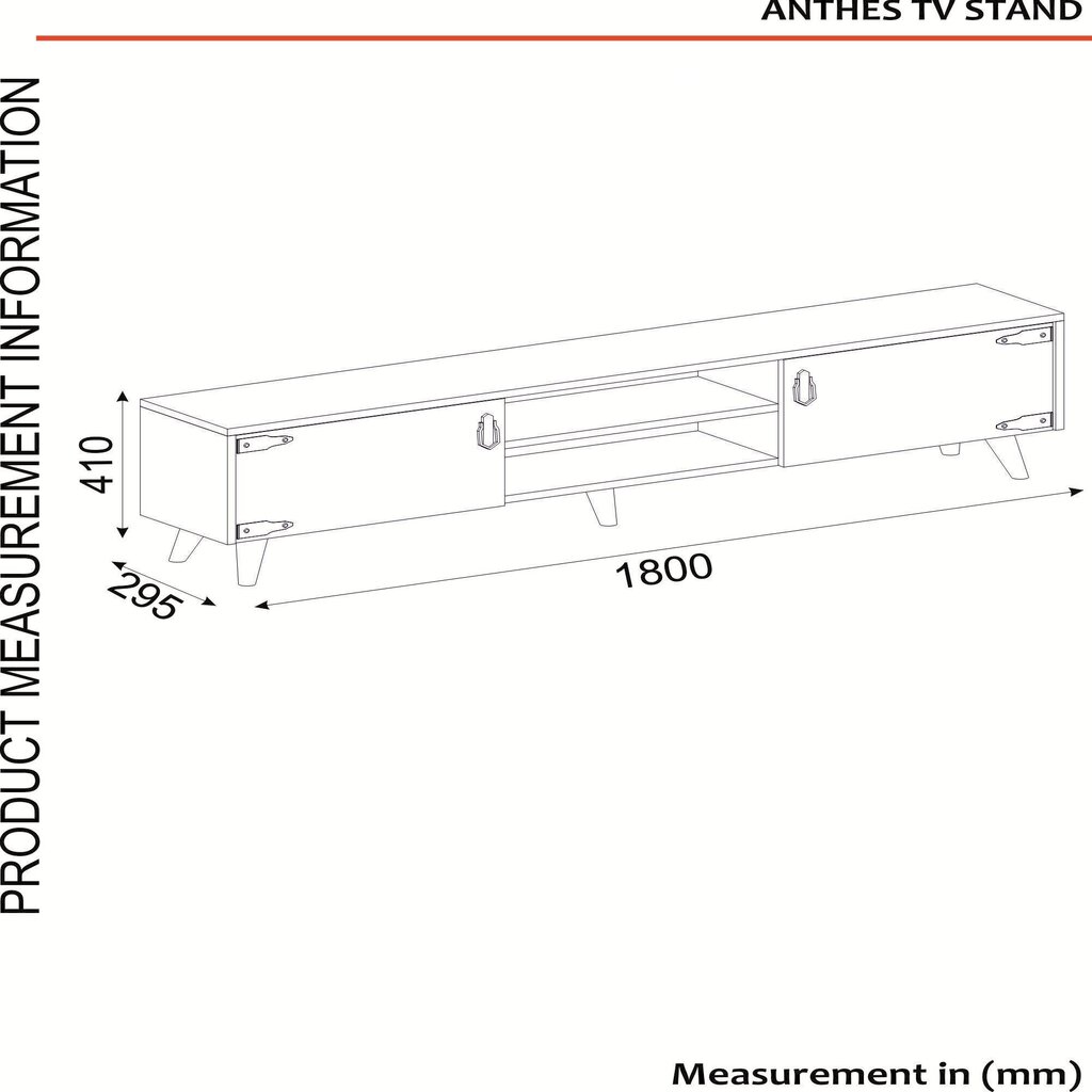 Kalune Design Anthes 2, TV-taso, ruskea/musta hinta ja tiedot | TV-tasot | hobbyhall.fi