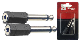 Stagg 3.5 TRS/f - 6.35mm TRS/m 2kpl hinta ja tiedot | Kaapelit ja adapterit | hobbyhall.fi