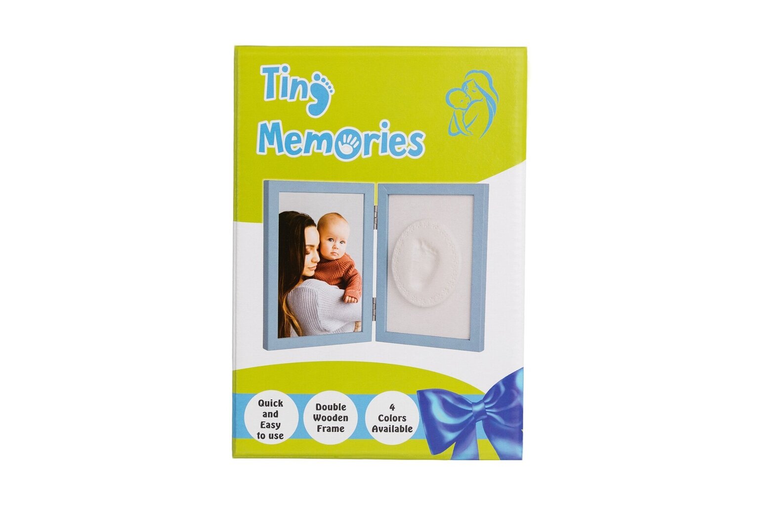 Tiny Memories kaksinkertainen kuvakehys, jossa painatus, sininen hinta ja tiedot | Kipsisetit ja valokuvakehykset | hobbyhall.fi