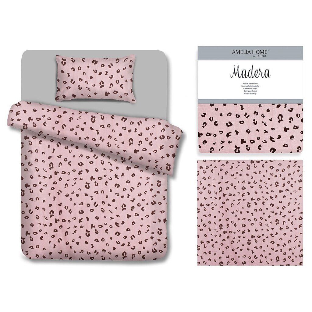 AmeliaHome vuodevaatteet Madera Pink Panther 135x200, 2-osainen hinta ja tiedot | Pussilakanat ja tyynyliinat | hobbyhall.fi