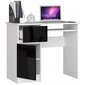 Työpöytä NORE Piksel, vasen, valkoinen/musta hinta ja tiedot | Tietokonepöydät ja työpöydät | hobbyhall.fi
