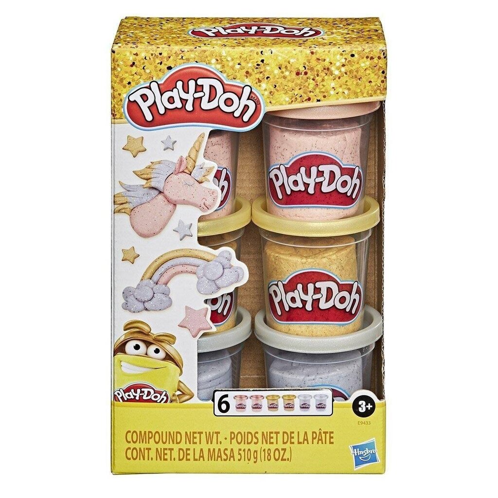 6 purkin setti Play Doh Hasbro muovailuvaha 660 g hinta ja tiedot | Kehittävät lelut | hobbyhall.fi