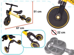 Kolmipyörä polkimilla Trike Fix Mini 3in1, keltainen hinta ja tiedot | Trike Fix Ulkoilu | hobbyhall.fi