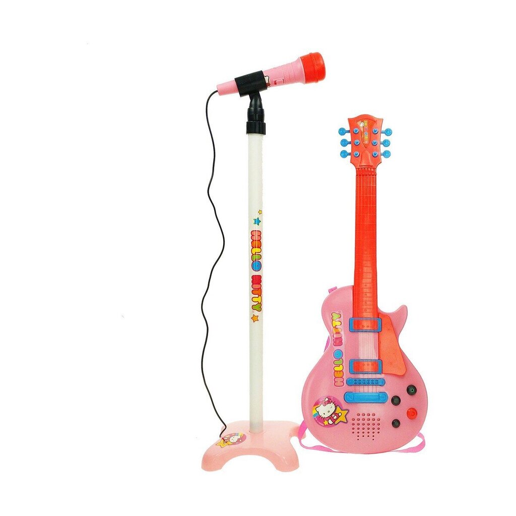 Musiikkisetti kitara, mikrofoni Hello Kitty vaaleanpunainen hinta ja tiedot | Tyttöjen lelut | hobbyhall.fi