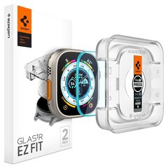 Apple Watch Ultra suojakalvo Spigen GLAS.TR "EZ Fit" (2 kpl) hinta ja tiedot | Älykellojen ja aktiivisuusrannekkeiden lisätarvikkeet | hobbyhall.fi