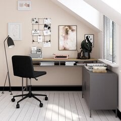 Queer Eye Bradford -kirjoituspöytä, 76 x 51 x 153 cm, musta / ruskea hinta ja tiedot | Tietokonepöydät ja työpöydät | hobbyhall.fi