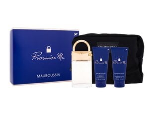 Naisten sarja Mauboussin Coffret Promise Me: EDP 90 ml + EDP 100 ml + vartalovoide, 100 ml + kosmetiikkalaukku. hinta ja tiedot | Naisten hajuvedet | hobbyhall.fi