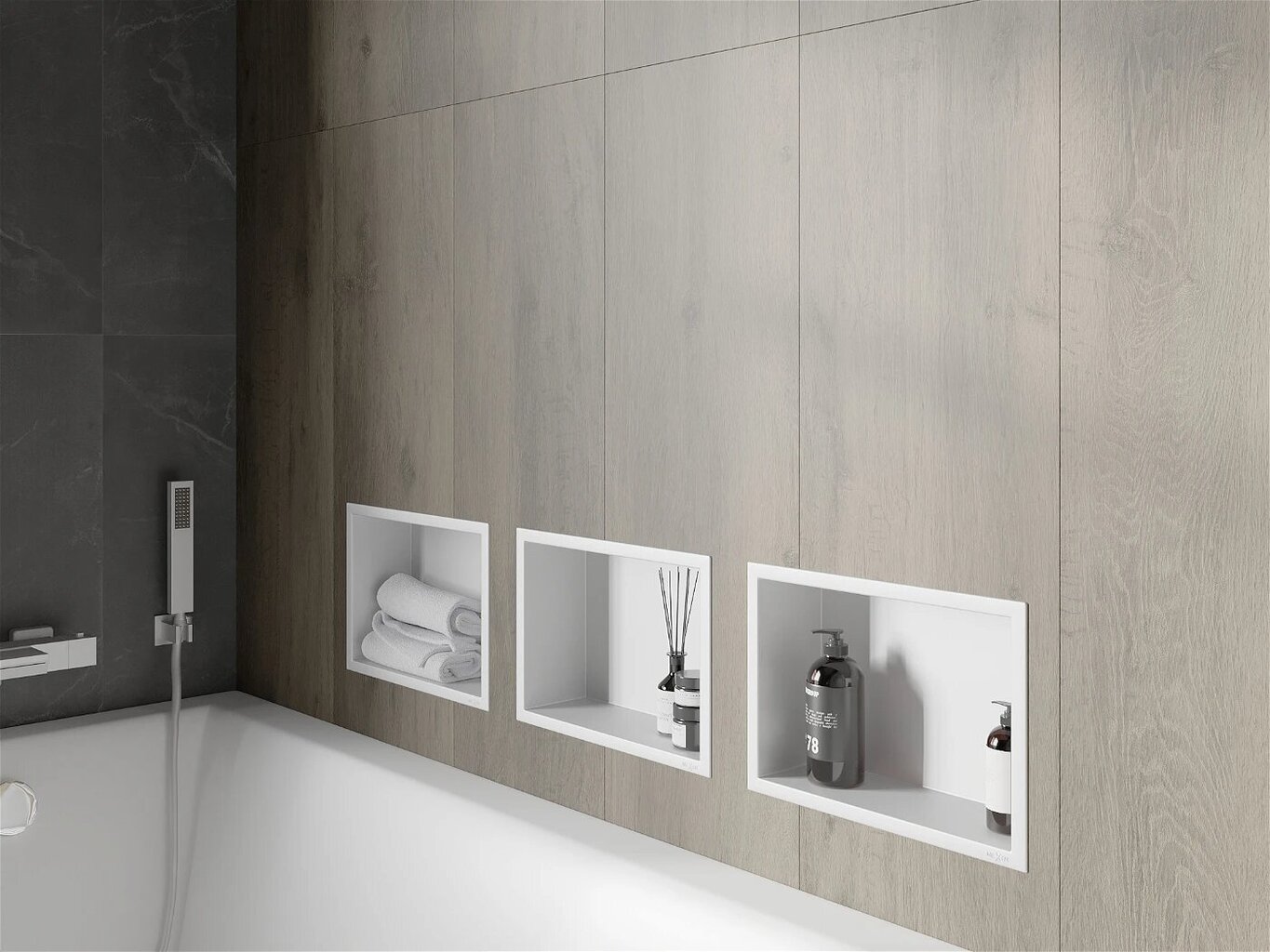 Mexen X-Wall-R upotettava seinähylly, 30x20 cm, valkoinen hinta ja tiedot | Kylpyhuoneen sisustus | hobbyhall.fi