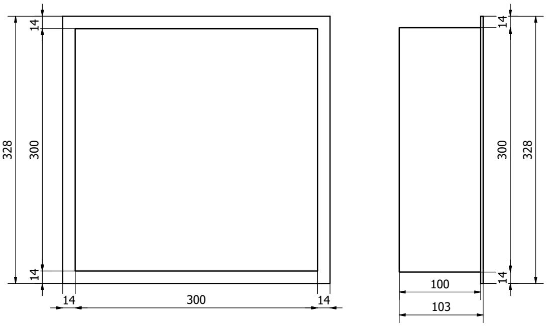 Mexen X-Wall-R upotettu seinähylly, 30x30 cm, kulta hinta ja tiedot | Kylpyhuoneen sisustus | hobbyhall.fi