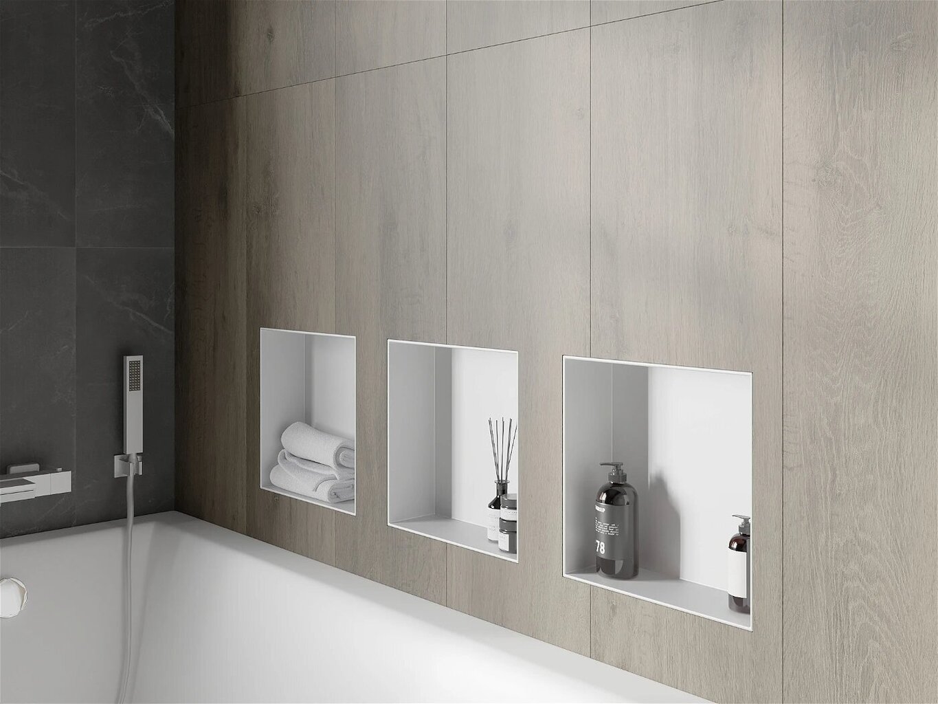 Mexen X-Wall-NR upotettava seinähylly, 30x30 cm, valkoinen hinta ja tiedot | Kylpyhuoneen sisustus | hobbyhall.fi