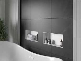 Mexen X-Wall-NR upotettava seinähylly, 45x20 cm, valkoinen hinta ja tiedot | Kylpyhuoneen sisustus | hobbyhall.fi