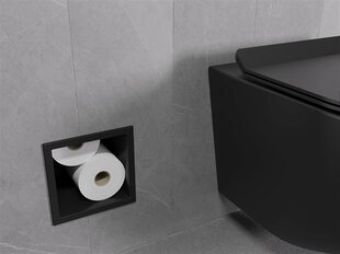 Mexen X-Wall-B piilotettava wc-paperiteline kehyksellä, musta hinta ja tiedot | Kylpyhuoneen sisustus | hobbyhall.fi
