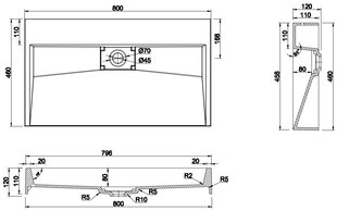 Konglomeraattiallas Mexen Ava B/O, 80x46 cm hinta ja tiedot | Pesualtaat | hobbyhall.fi