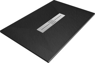 Suorakaiteen muotoinen suihkualusta Mexen Toro SMC sifonilla, musta, 100x70,80,90 cm hinta ja tiedot | Suihkualtaat | hobbyhall.fi