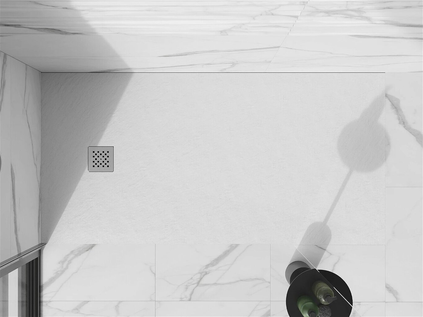 Suihkuallas Mexen Stone+ suorakulmainen, valkoisella sifonilla, 160x70,80,90,100 cm hinta ja tiedot | Suihkualtaat | hobbyhall.fi