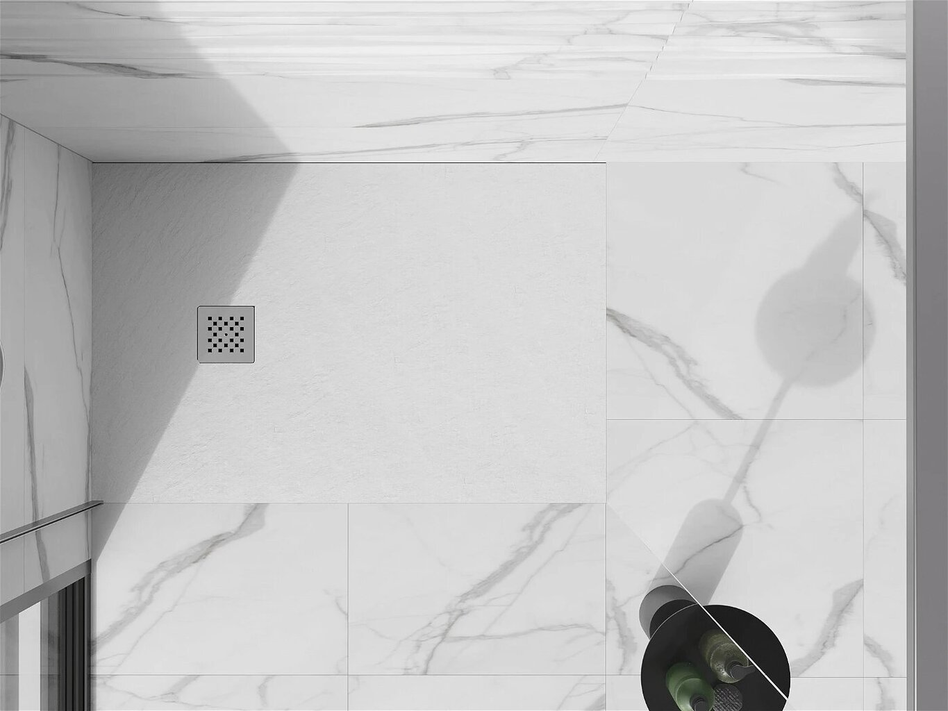 Suihkuallas Mexen Stone+ sifoni, valkoinen, 80x70 cm hinta ja tiedot | Suihkualtaat | hobbyhall.fi