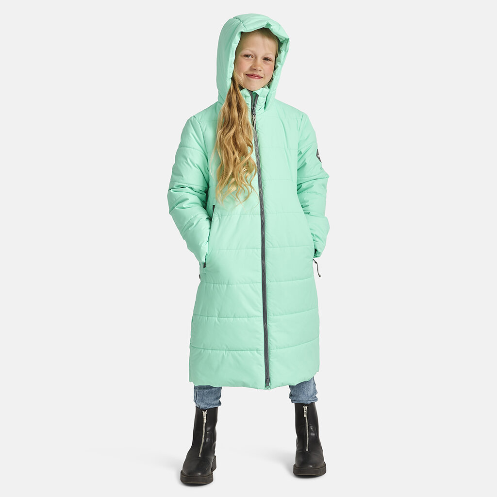 Huppa tyttöjen lämmitetty kevät-syksy-parka NINA, 100g, mintunvihreä hinta ja tiedot | Tyttöjen takit | hobbyhall.fi