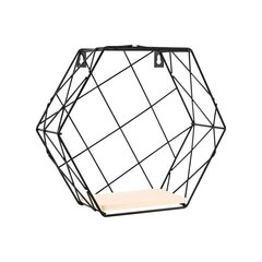 Seinähylly Spaceo Hexagon, musta/beige hinta ja tiedot | Hyllyt | hobbyhall.fi