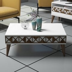 Kalune Design 845 Sohvapöytä, valkoinen/tummanruskea hinta ja tiedot | Sohvapöydät | hobbyhall.fi