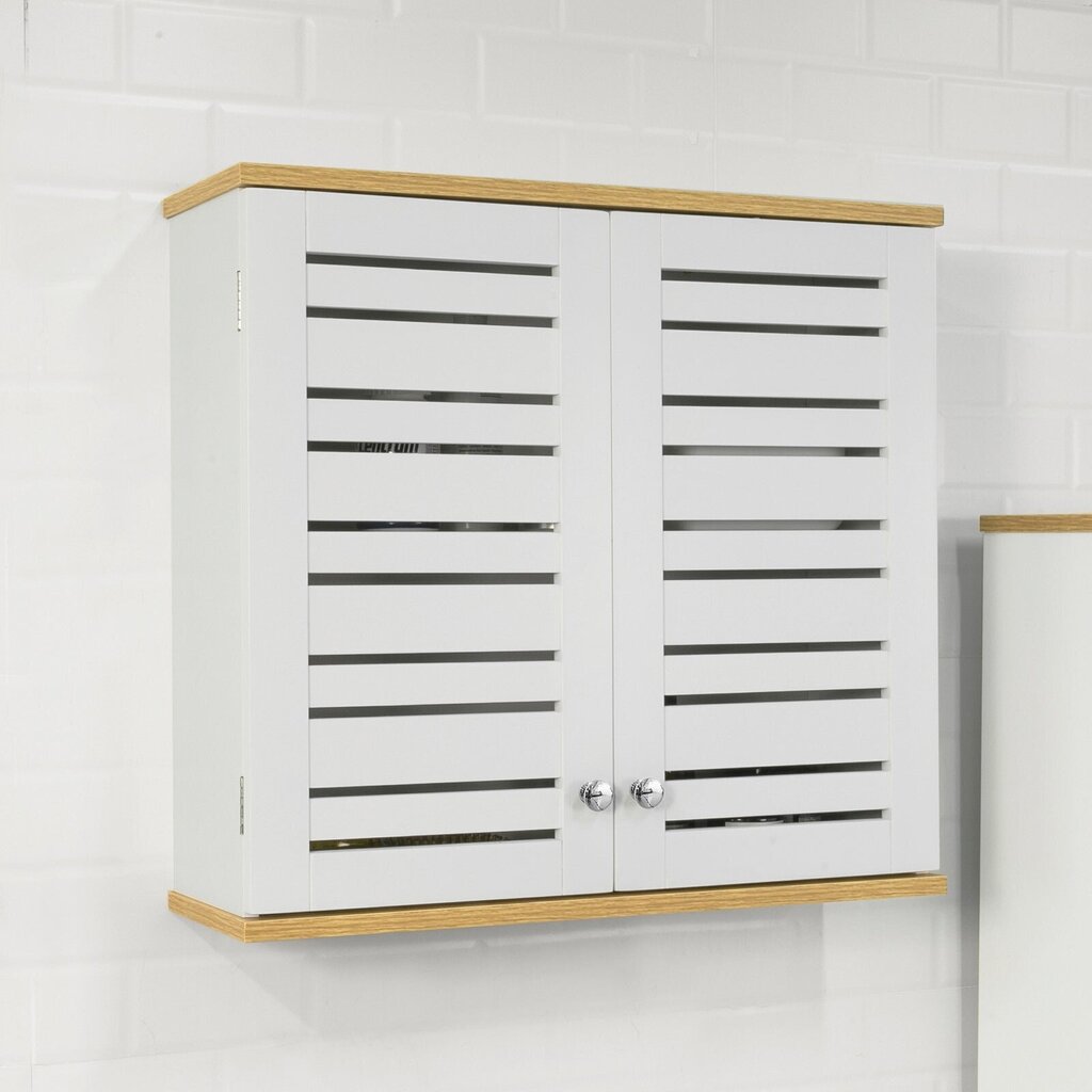 SoBuy BZR42-W kylpyhuoneen seinäkaappi, valkoinen hinta ja tiedot | Kylpyhuonekaapit | hobbyhall.fi