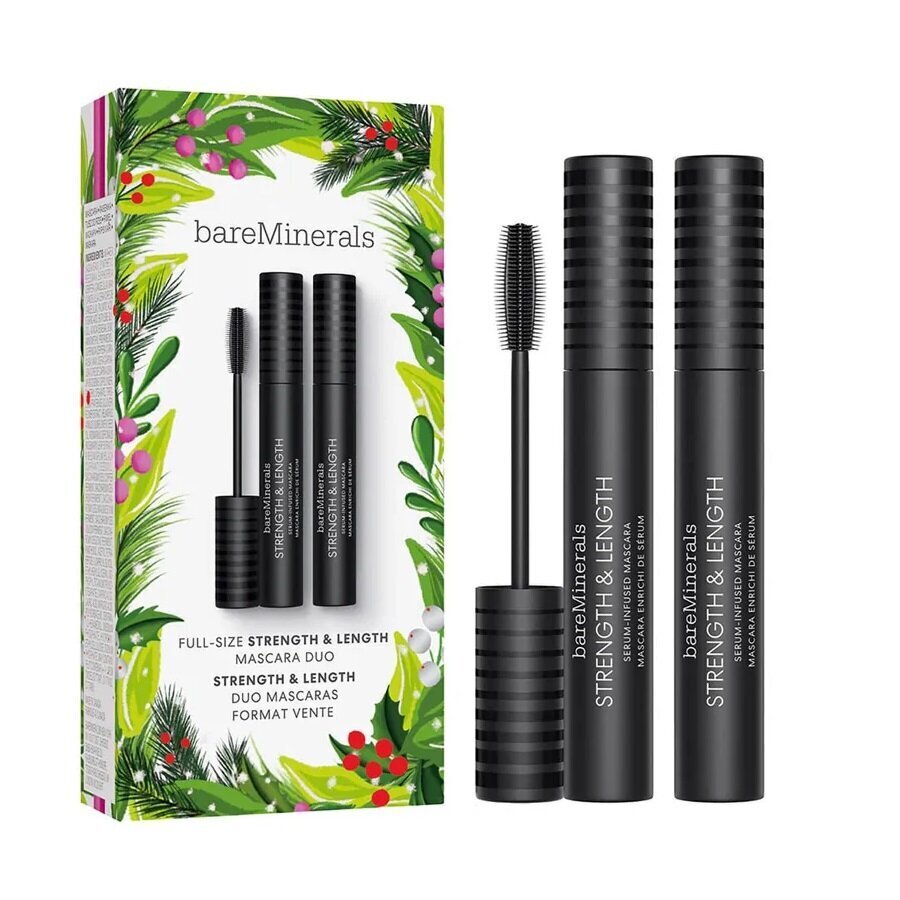 Ripsiväri seerumilla Bareminerals Strength & Length Mascara Duo Serum, 2x8ml hinta ja tiedot | Silmämeikit | hobbyhall.fi