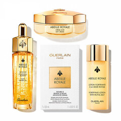 Ihonhoitosetti Guerlain Abeille Royale: päivävoide 50 ml + kasvogeeli 40 ml + kasvoöljy 15 ml + kasvoseerumi + meikkilaukku hinta ja tiedot | Kasvovoiteet | hobbyhall.fi