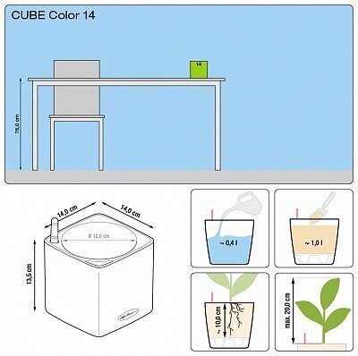 Lechuza Cube Color -ruukku, 14 cm harmaa hinta ja tiedot | Kukkaruukut | hobbyhall.fi