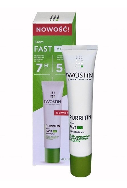 Kasvovoide aknea vastaan ​​Iwostin Purritin Fast, 40 ml hinta ja tiedot | Kasvovoiteet | hobbyhall.fi