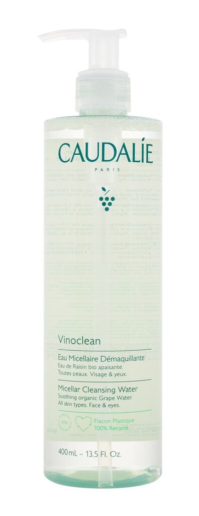 Misellivesi Caudalie Vinoclean, 400 ml hinta ja tiedot | Kasvojen puhdistusaineet | hobbyhall.fi