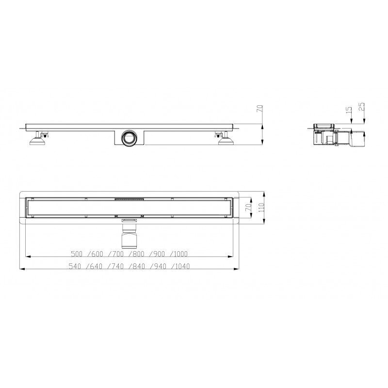 Sadekouru SLEEK 700mm hinta ja tiedot | Lattiakaivot | hobbyhall.fi