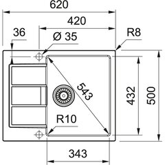 Tektoniittinen keittiön pesuallas Franke Sirius S2D 611-62 hinta ja tiedot | Keittiöaltaat | hobbyhall.fi