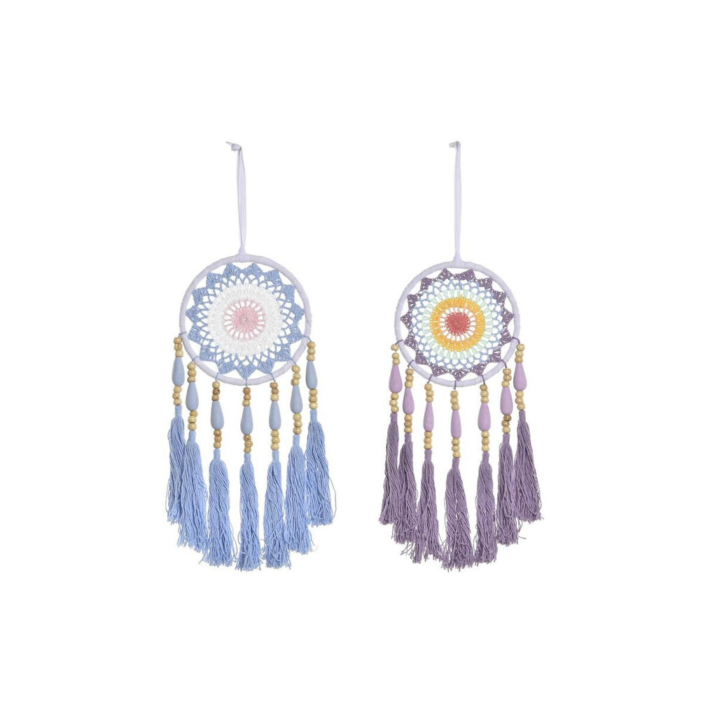 Dream Catcher DKD Home Decor Sininen Purppura Polyesteri Puuvilla Boho (16 x 1 x 52 cm) (2 kpl) hinta ja tiedot | Esoteria | hobbyhall.fi